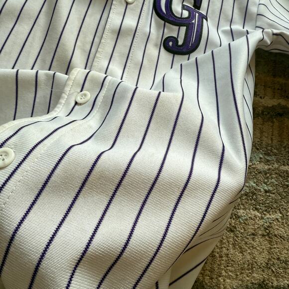 Men's Grand Junction Colorado Rockies Jackalopes Pinstripe Baseball Jersey Sz M - Picture 4 of 8